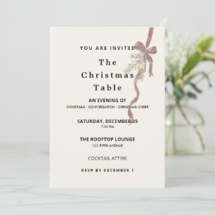 Minimalist Elegant Christmas Dinner Celebration Invitation