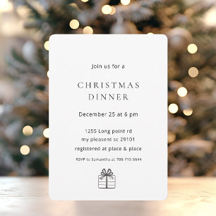 Minimalist Elegant Christmas Dinner  Invitation