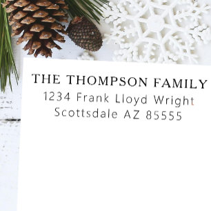 Minimalist Elegant Christmas Simple Return Address Self-inking Stamp