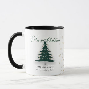 Minimalist Elegant Christmas Tree Snowflakes Mug