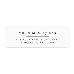 Minimalist Elegant Classic Simple Return Address