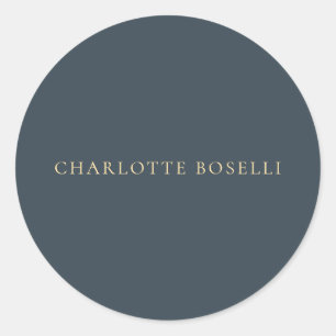 Minimalist Elegant Classical Professional Charcoal Classic Round Sticker