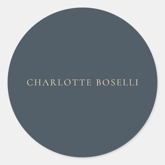 Minimalist Elegant Classical Professional Charcoal Classic Round Sticker (Front)