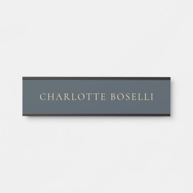 Minimalist Elegant Classical Professional Charcoal Door Sign (Front)