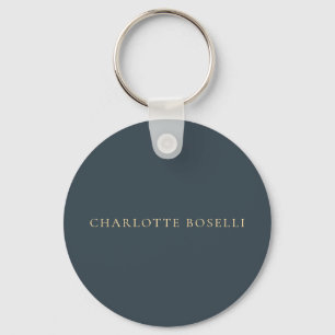 Minimalist Elegant Classical Professional Charcoal Key Ring