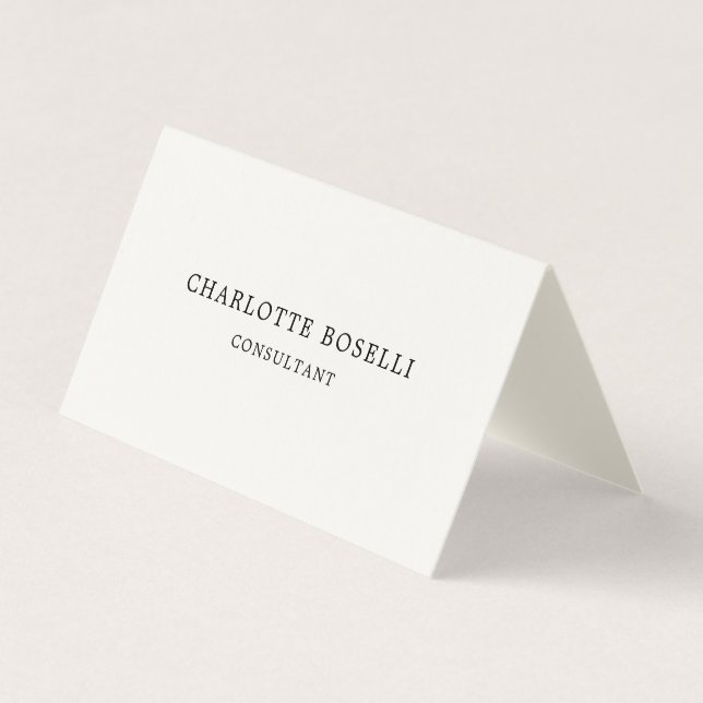 Minimalist Elegant Classical Professional Cream Business Card (Front)