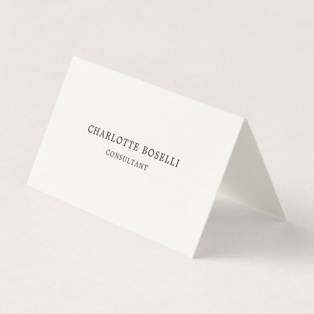 Minimalist Elegant Classical Professional Cream Business Card (Front)