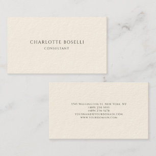 Minimalist Elegant Classical Professional Cream Business Card