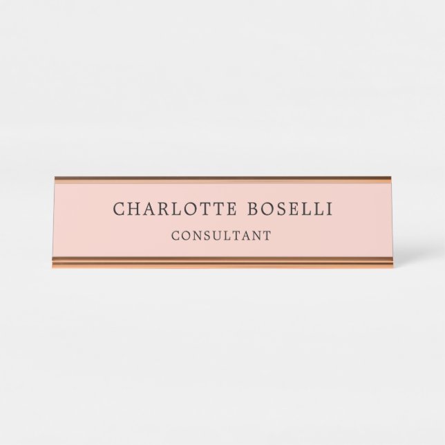 Minimalist Elegant Classical Professional Desk Name Plate (Front)