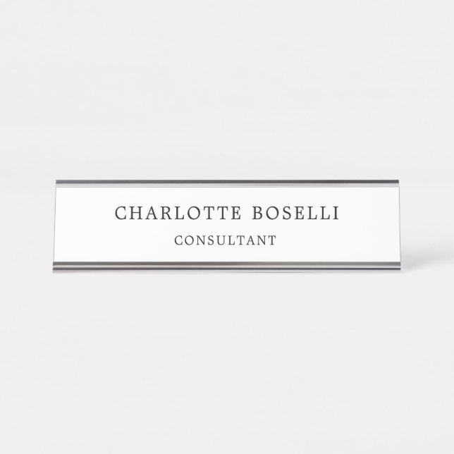 Minimalist Elegant Classical Professional Desk Name Plate (Front)