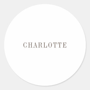 Minimalist Elegant Classical Professional Name Classic Round Sticker