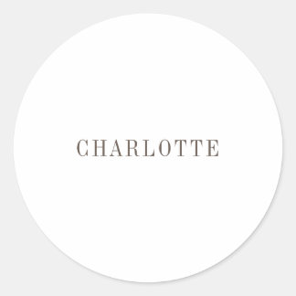 Minimalist Elegant Classical Professional Name Classic Round Sticker