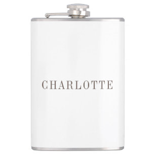 Minimalist Elegant Classical Professional Name Hip Flask