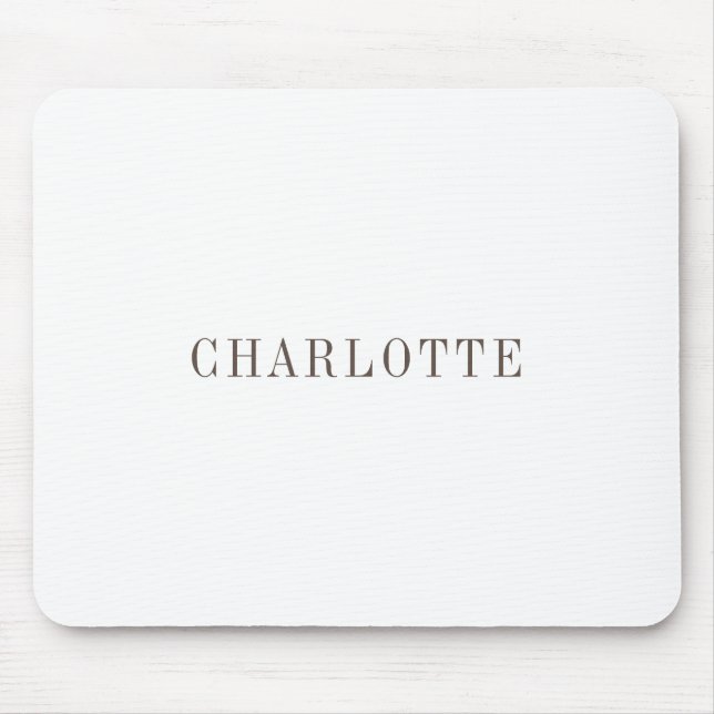 Minimalist Elegant Classical Professional Name Mouse Mat (Front)