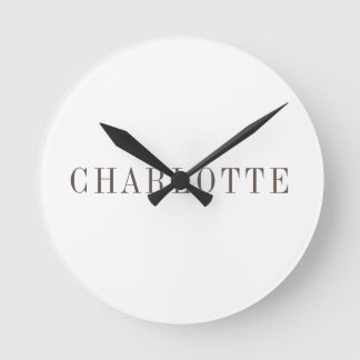 Minimalist Elegant Classical Professional Name Round Clock