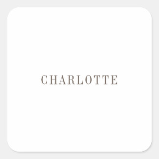 Minimalist Elegant Classical Professional Name Square Sticker
