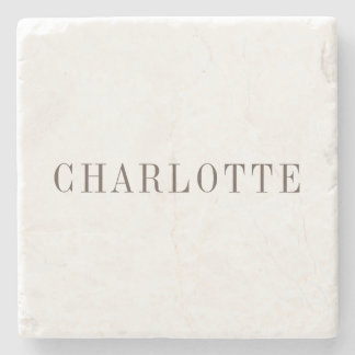 Minimalist Elegant Classical Professional Name Stone Coaster