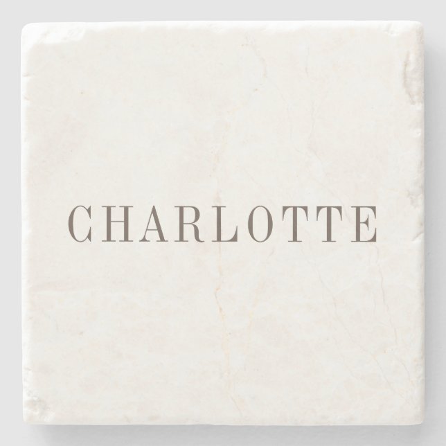 Minimalist Elegant Classical Professional Name Stone Coaster (Front)