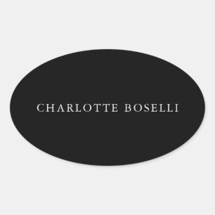 Minimalist Elegant Classical Professional Simple Oval Sticker