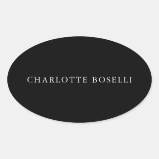 Minimalist Elegant Classical Professional Simple Oval Sticker