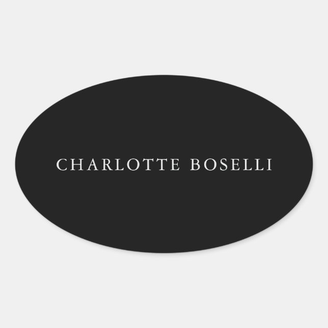 Minimalist Elegant Classical Professional Simple Oval Sticker (Front)