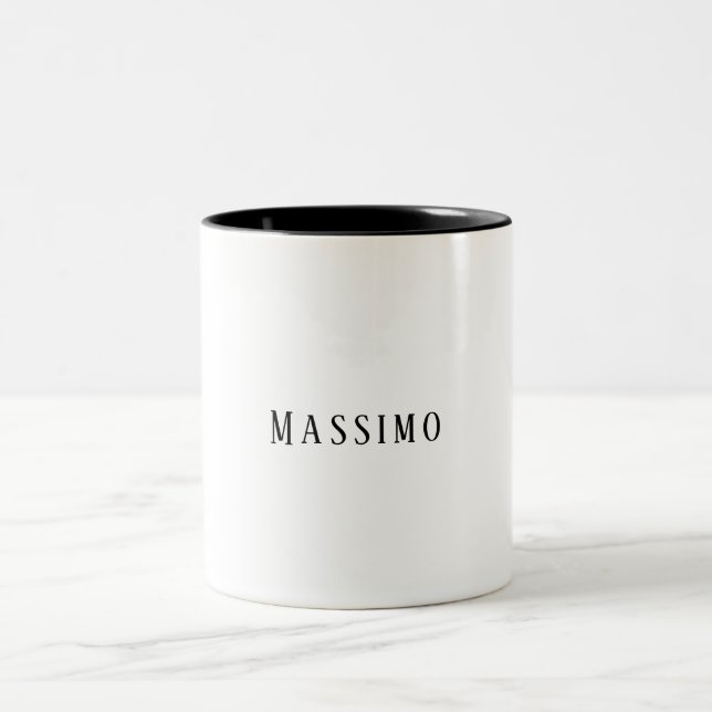 Minimalist Elegant Classical Professional Simple Two-Tone Coffee Mug (Center)