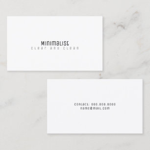 minimalist elegant clean & clear white business card