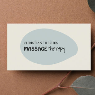 Minimalist Elegant Cool Blue Massage Therapist Business Card