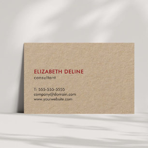 Minimalist Elegant Cool Kraft Paper Consultant Business Card