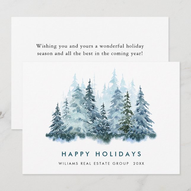 Minimalist Elegant Corporate Christmas Greeting Holiday Card (Front/Back)