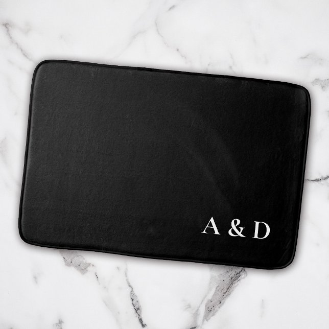 Minimalist Elegant Couple Monogram Housewarming Bath Mat (Creator Uploaded)