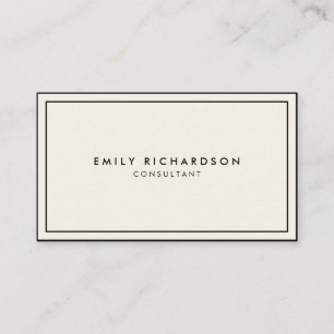 Minimalist elegant cream and black professional business card