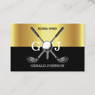 Minimalist Elegant Custom Golf Monogram Design Business Card
