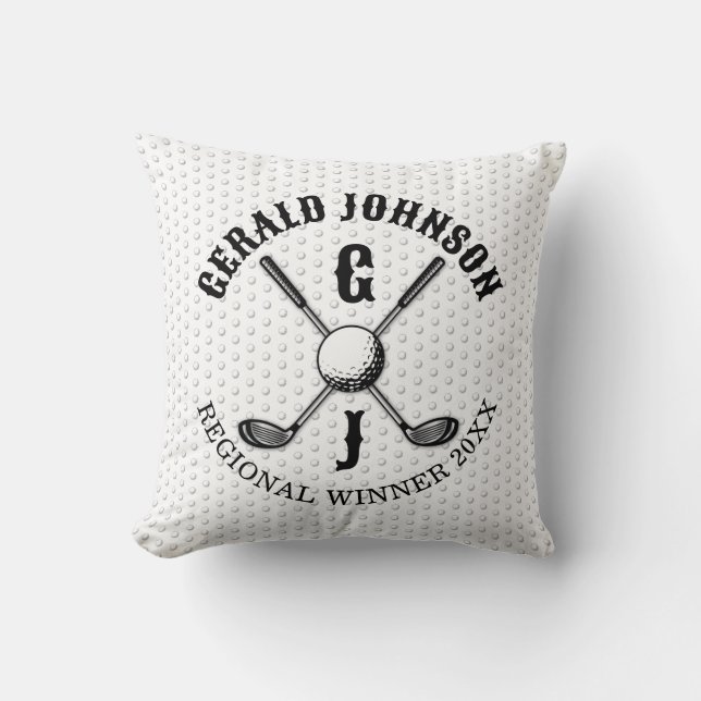 Minimalist Elegant Custom Golf Monogram Design Cushion (Front)