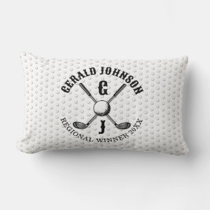 Minimalist Elegant Custom Golf Monogram Design Lumbar Cushion