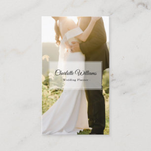Minimalist Elegant Custom Photos Wedding Planner Business Card