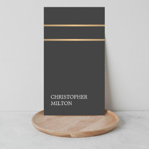 Minimalist Elegant Dark Faux Copper Lines Attorney Business Card