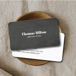 Minimalist Elegant Dark Grey Attorney Business Card