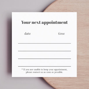 Minimalist Elegant Dark Grey White  Appointment Card