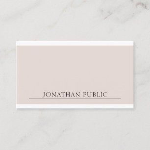 Minimalist Elegant Design Beige Brown Plain Trendy Business Card