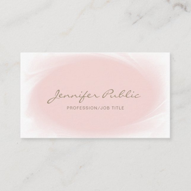 Minimalist Elegant Design Blush Pink Gold Trendy Business Card (Front)