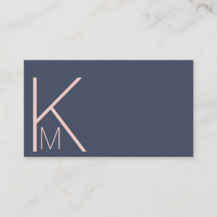 Minimalist elegant double monogram appointment card