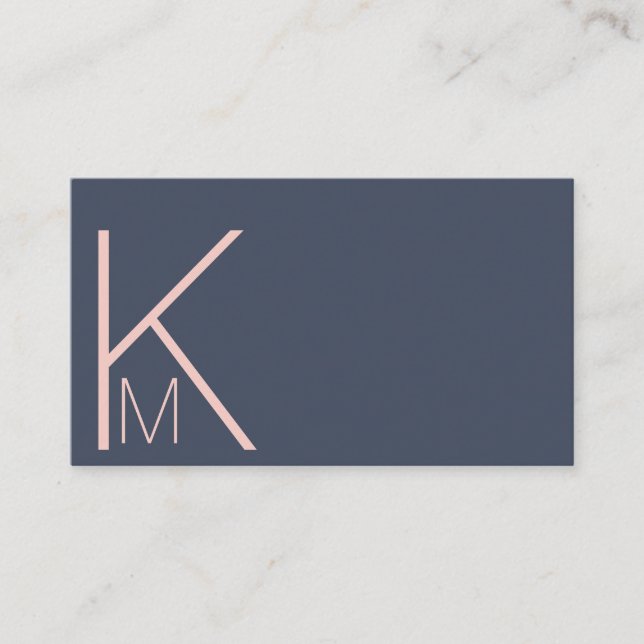 Minimalist elegant double monogram appointment card (Front)