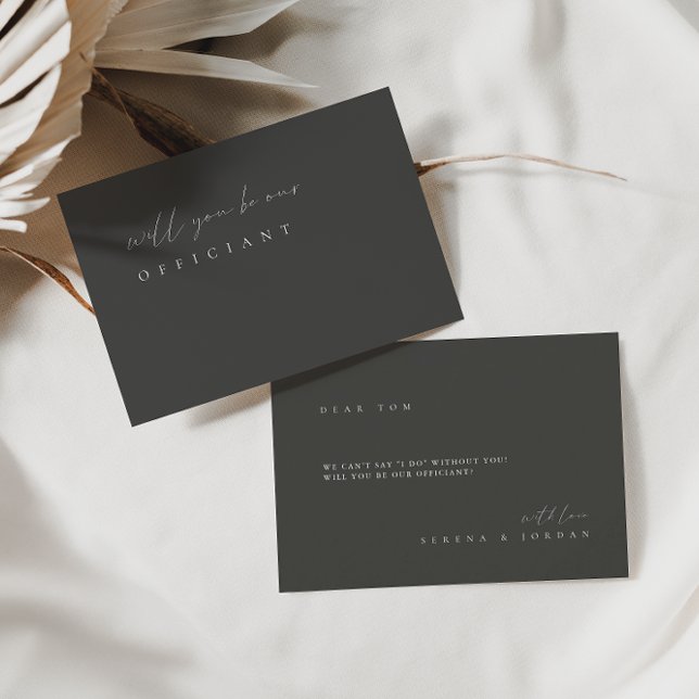 Minimalist Elegant Dusty Grey Officiant Proposal  Invitation (Creator Uploaded)