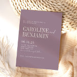 Minimalist Elegant Dusty Purple Wedding All in One Invitation<br><div class="desc">Minimalist Classic Elegant Dusty Purple Script Wedding Invitation with RSVP Online Website</div>