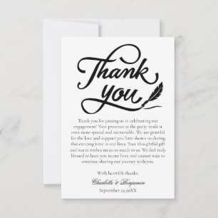Minimalist Elegant Engagement  Thank You Card