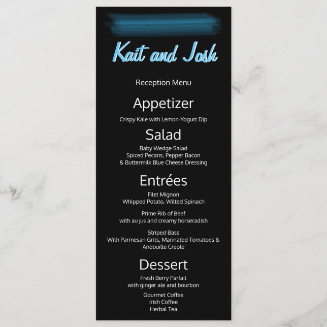 Minimalist Elegant Fab Style Wedding Menu (Front)