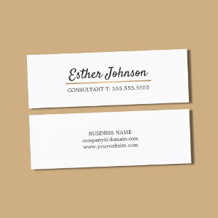 Minimalist Elegant Faux Copper Line Consultant Mini Business Card