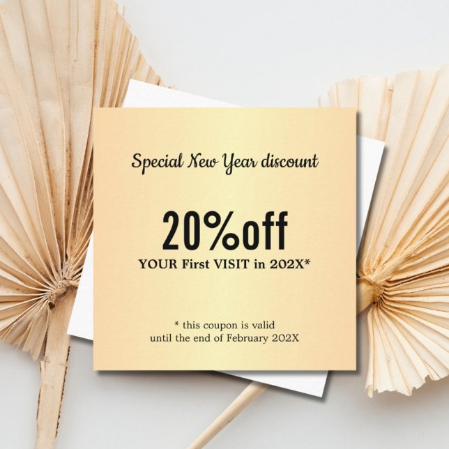 Minimalist Elegant Faux Gold White Beauty  Discount Card (Creator Uploaded)