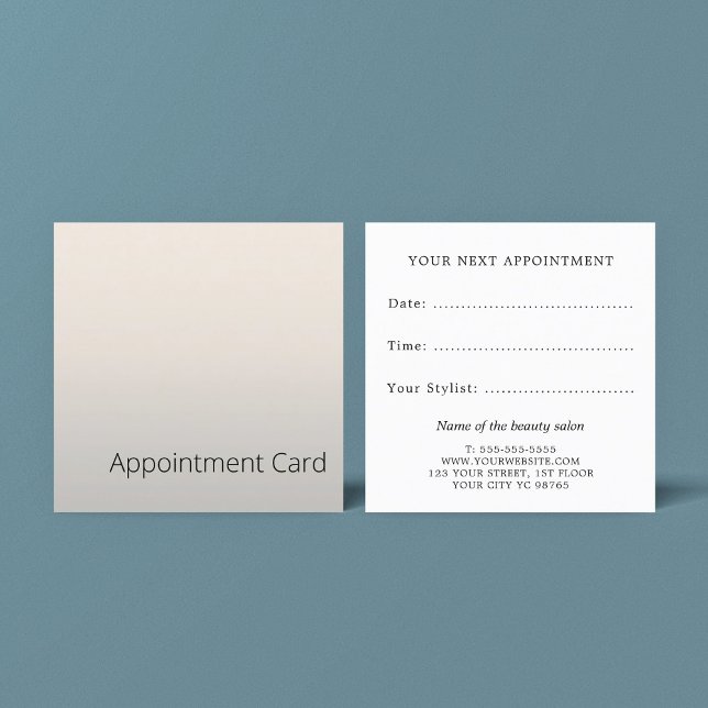 Minimalist Elegant Faux Silver Beauty Salon  Appointment Card (Creator Uploaded)